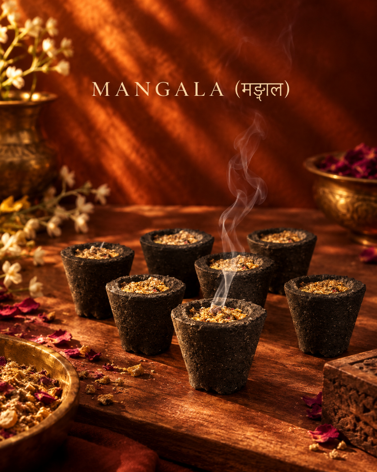 Mangala Havan Cups by Ruhani in warm golden light