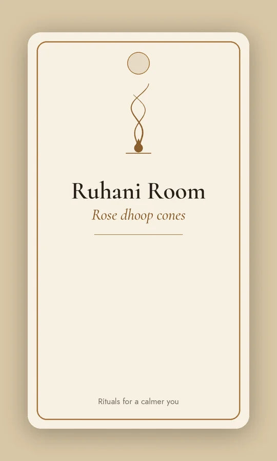 Ruhani rose dhoop cones tag